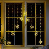 Three Kings 1.2m Warm White LED Snowflake Curtain Lights