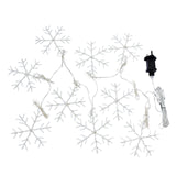 Three Kings 1.2m Warm White LED Snowflake Curtain Lights