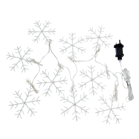 Three Kings 1.2m Warm White LED Snowflake Curtain Lights