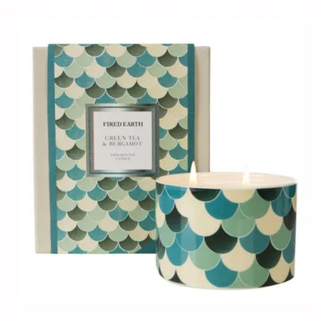 Wax Lyrical Fired Earth Green Tea & Bergamot Large Candle - Old Railway Line Garden Centre