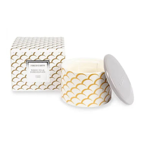 Wax Lyrical Fired Earth White Tea & Pomegranate Large Candle - Old Railway Line Garden Centre
