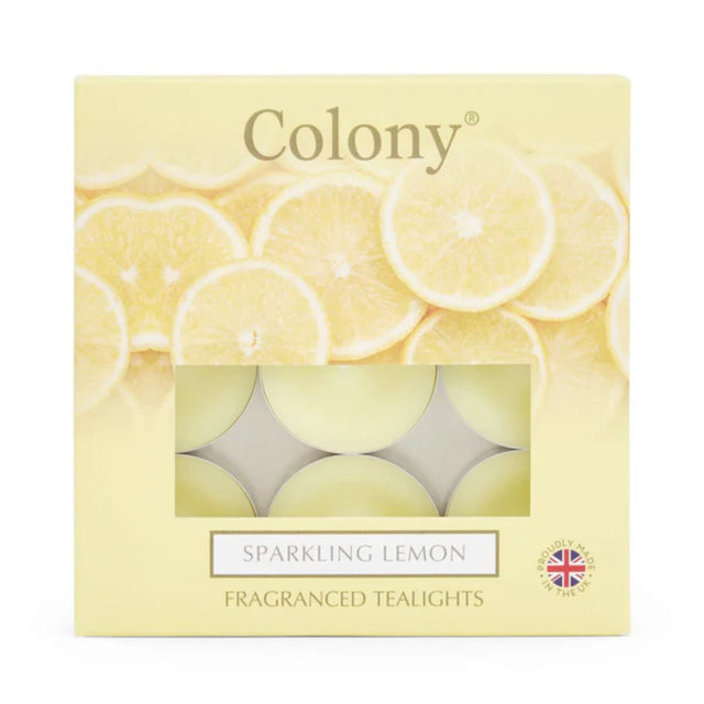 Wax Lyrical Sparkling Lemon Pack of 9 Tealights - Old Railway Line Garden Centre