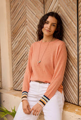 Weird Fish 16 Peach Blossom Lightweight Outfitter Crew Jumper - Old Railway Line Garden Centre