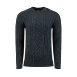 Weird Fish Alford Cable Knit Crew Neck Jumper - Petrol Blue