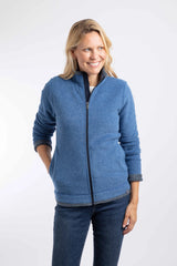 Weird Fish Ariana Full Zip Grid Fleece - Estate Blue