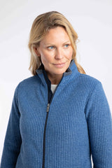 Weird Fish Ariana Full Zip Grid Fleece - Estate Blue