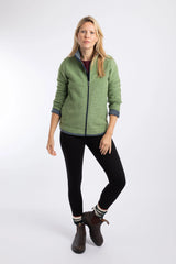 Weird Fish Ariana Full Zip Grid Fleece - Irish Moss