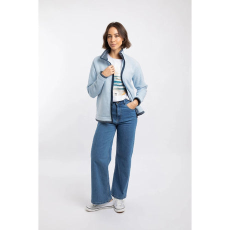 Weird Fish Ariana Full Zip Grid Women's Fleece - Cool Blue