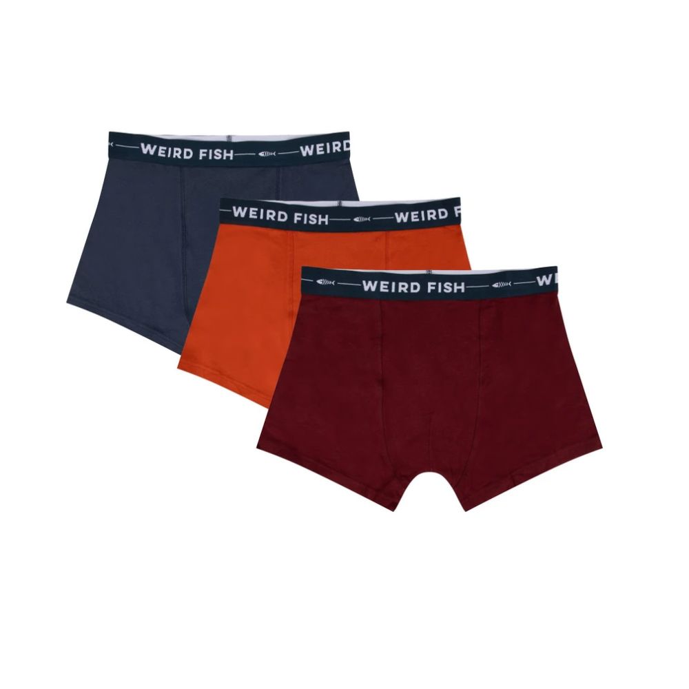 Weird Fish Ashridge Boxer Shorts - Port - (Pack of 3)