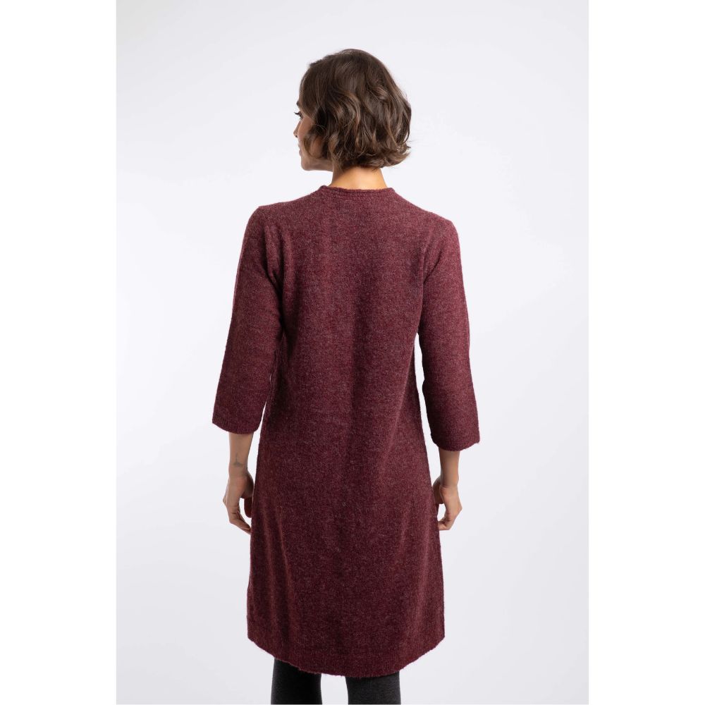 Weird Fish Astra Knitted Dress - Deep Crimson