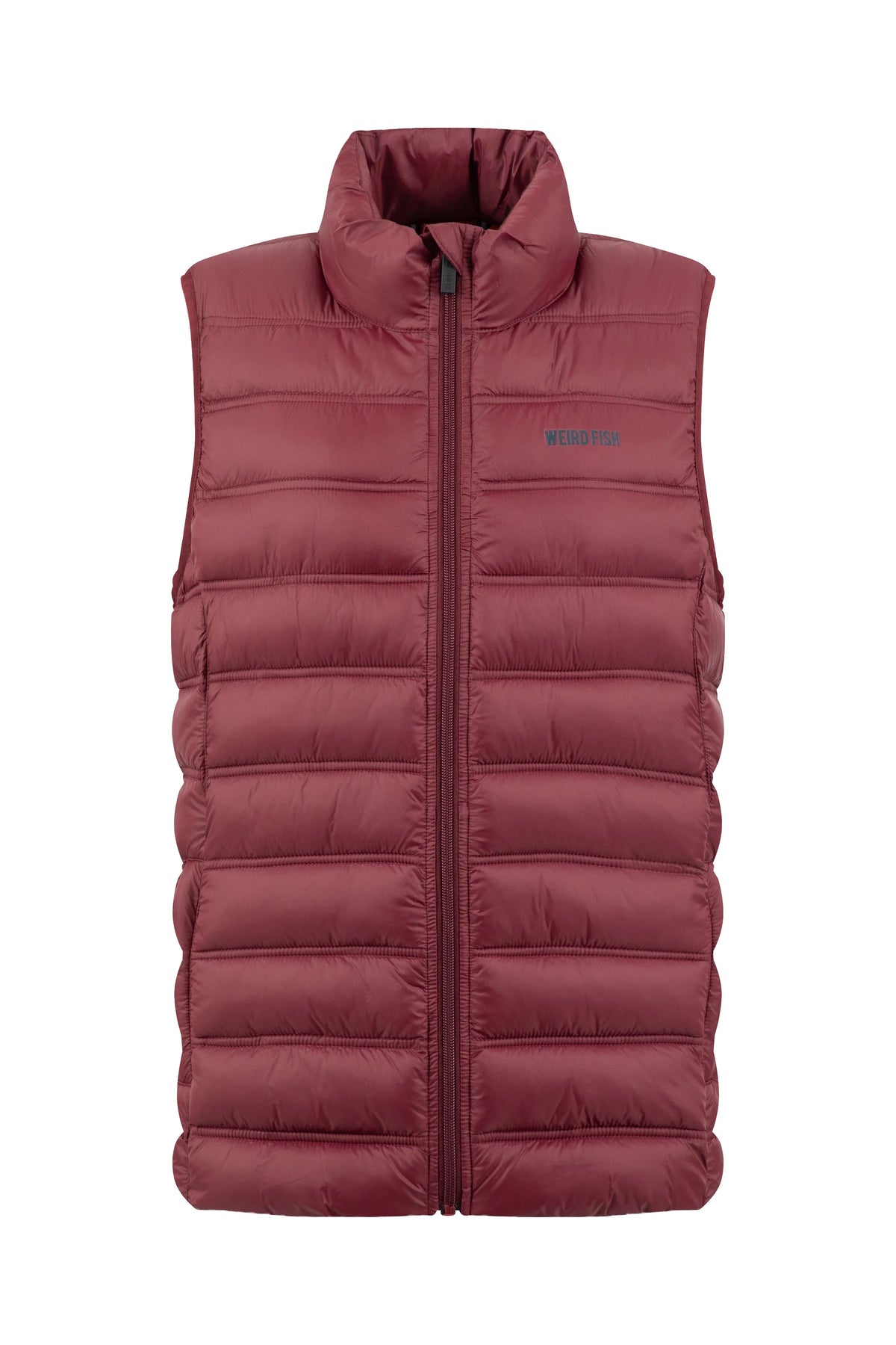Weird Fish Atissa Lightweight Padded Gilet Deep Crimson