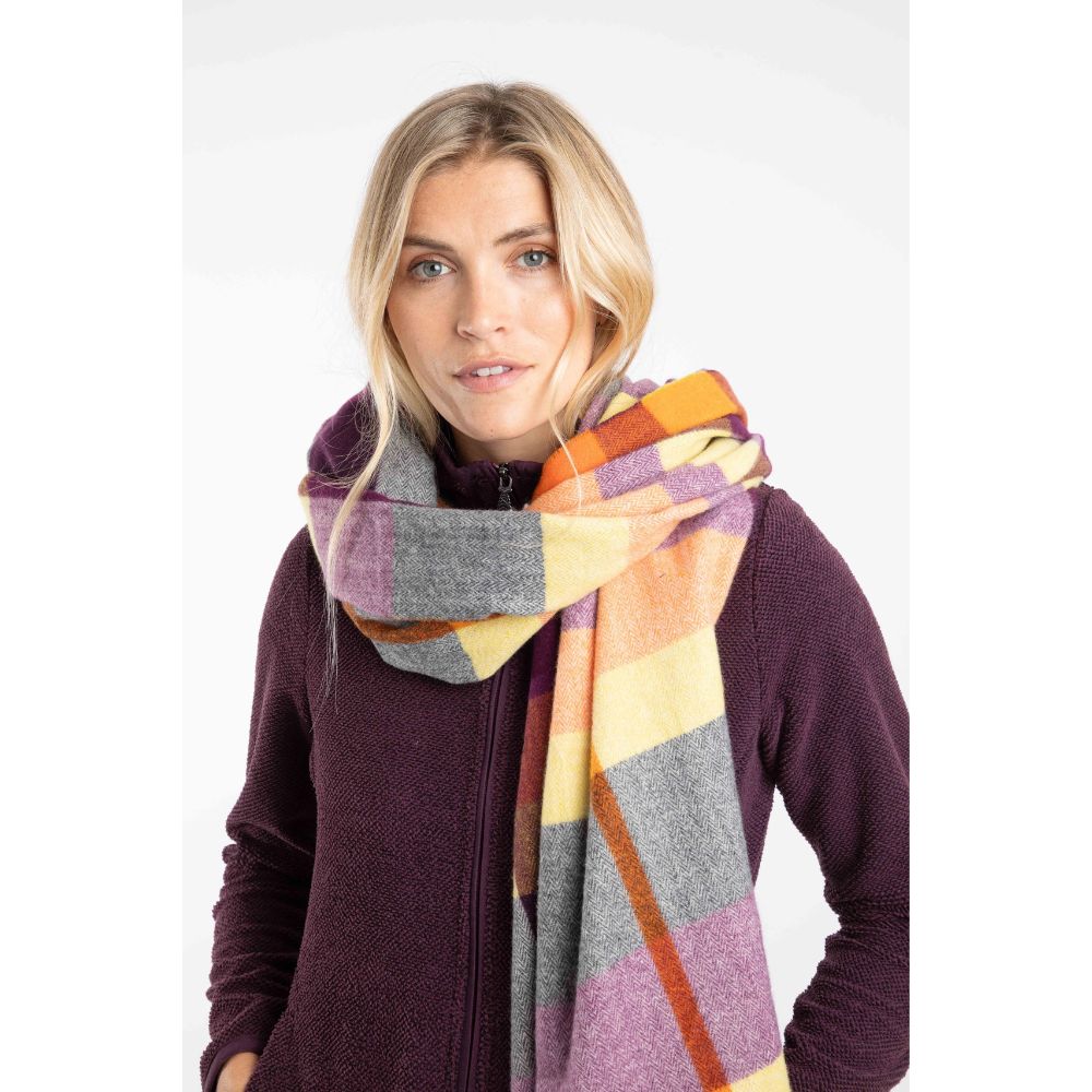Weird Fish Badida Brushed Check Scarf - Rust