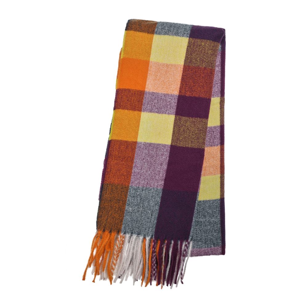 Weird Fish Badida Brushed Check Scarf - Rust