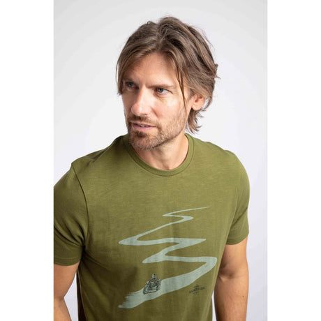 Weird Fish Biking Front Print Graphic T-Shirt - Olive Moss
