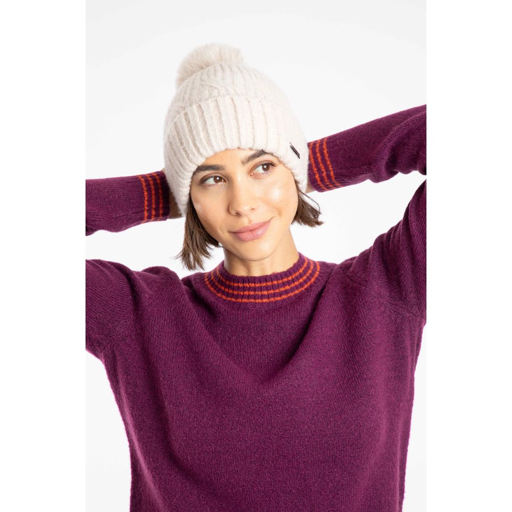 Weird Fish Blagdon Sparkle Bobble Hat  - Chalk