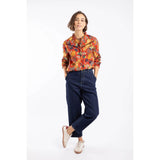 Weird Fish Bodhi Printed Long Sleeve Blouse - Rust