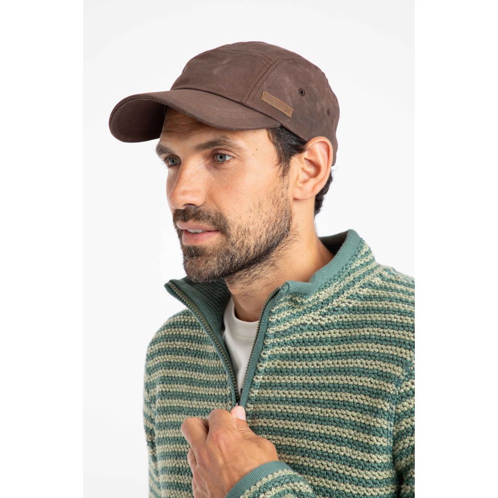 Weird Fish Bowers Waxed Canvas Cap - Bark Brown