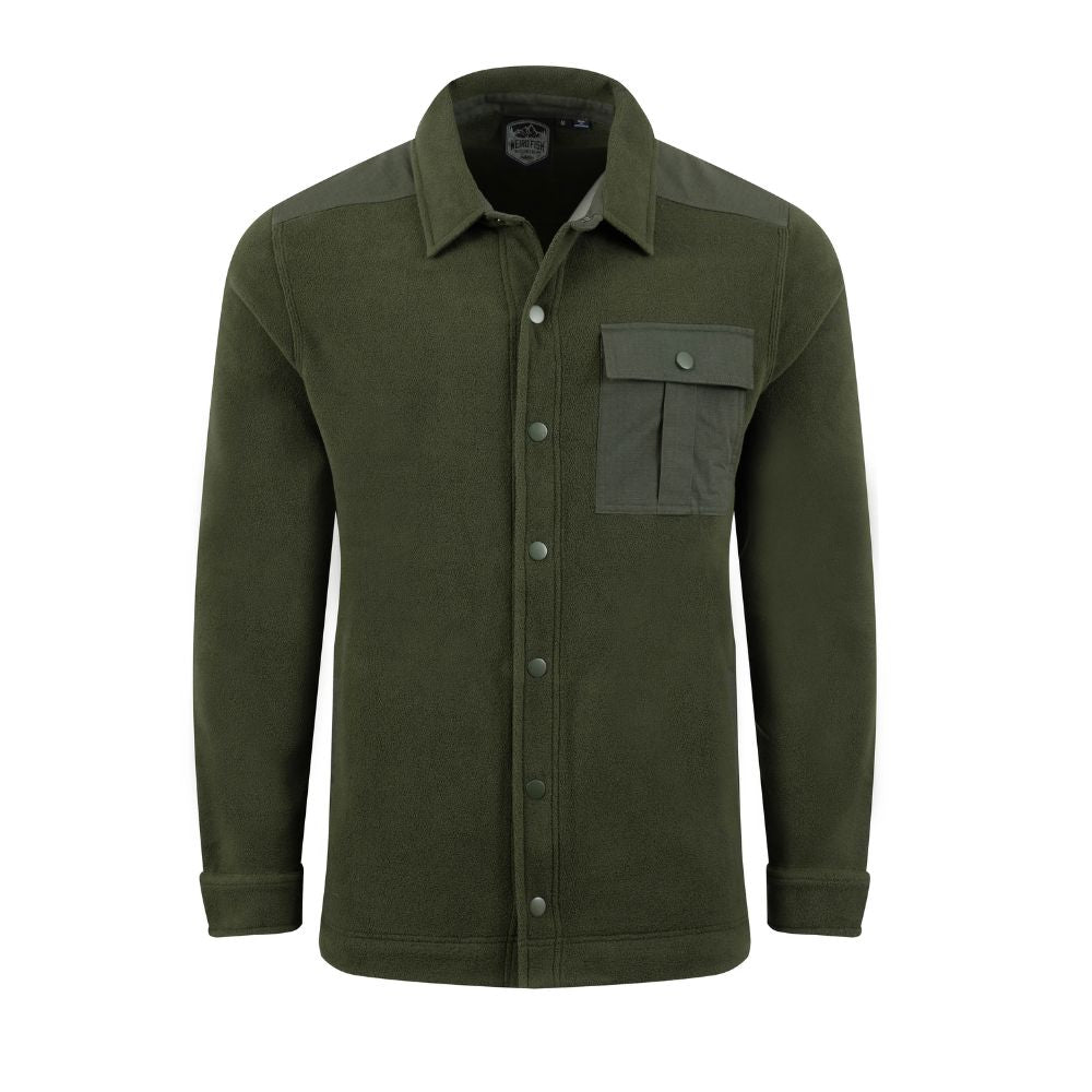 Weird Fish Boyd Polar Fleece Shacket - Dark Olive