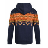 Weird Fish Bradwood Borg Lined Fair Isle Knit Full Zip Hoodie - Midnight
