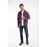 Weird Fish Broxton Organic Cotton Herringbone Check Shirt - Red