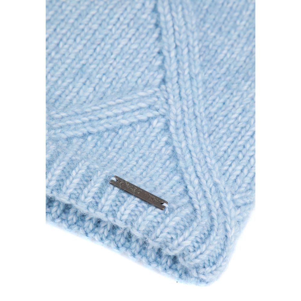 Weird Fish Candy Cable Knitted Faux Fur Lined Snood - Lake Blue - Old Railway Line Garden Centre