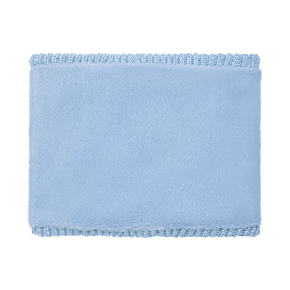 Weird Fish Candy Cable Knitted Faux Fur Lined Snood - Lake Blue - Old Railway Line Garden Centre