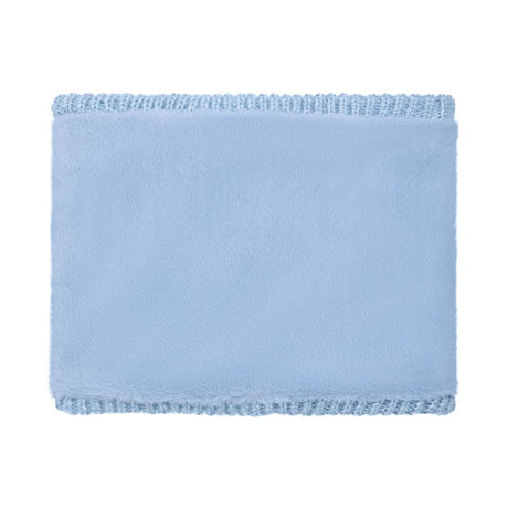 Weird Fish Candy Cable Knitted Faux Fur Lined Snood - Lake Blue - Old Railway Line Garden Centre