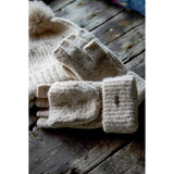 Weird Fish Cassell Sparkle Fingerless Gloves - Chalk