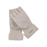 Weird Fish Cassell Sparkle Fingerless Gloves - Chalk