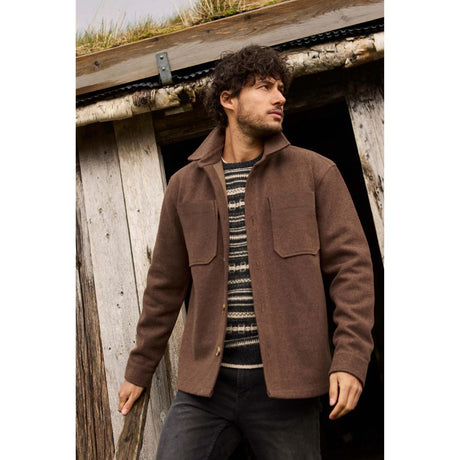 Weird Fish Charles Plain Over Shirt Jacket - Mocha