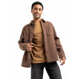 Weird Fish Charles Plain Over Shirt Jacket - Mocha