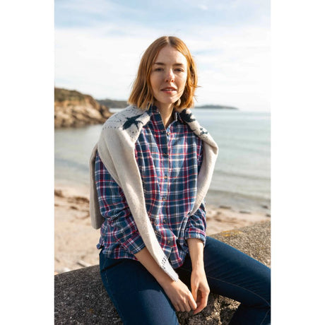 Weird Fish Corin Brushed Check Shirt - Aster Blue