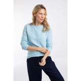 Weird Fish Dalla Knitted Crew Neck Jumper - Skyway Blue
