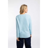 Weird Fish Dalla Knitted Crew Neck Jumper - Skyway Blue