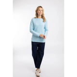 Weird Fish Dalla Knitted Crew Neck Jumper - Skyway Blue