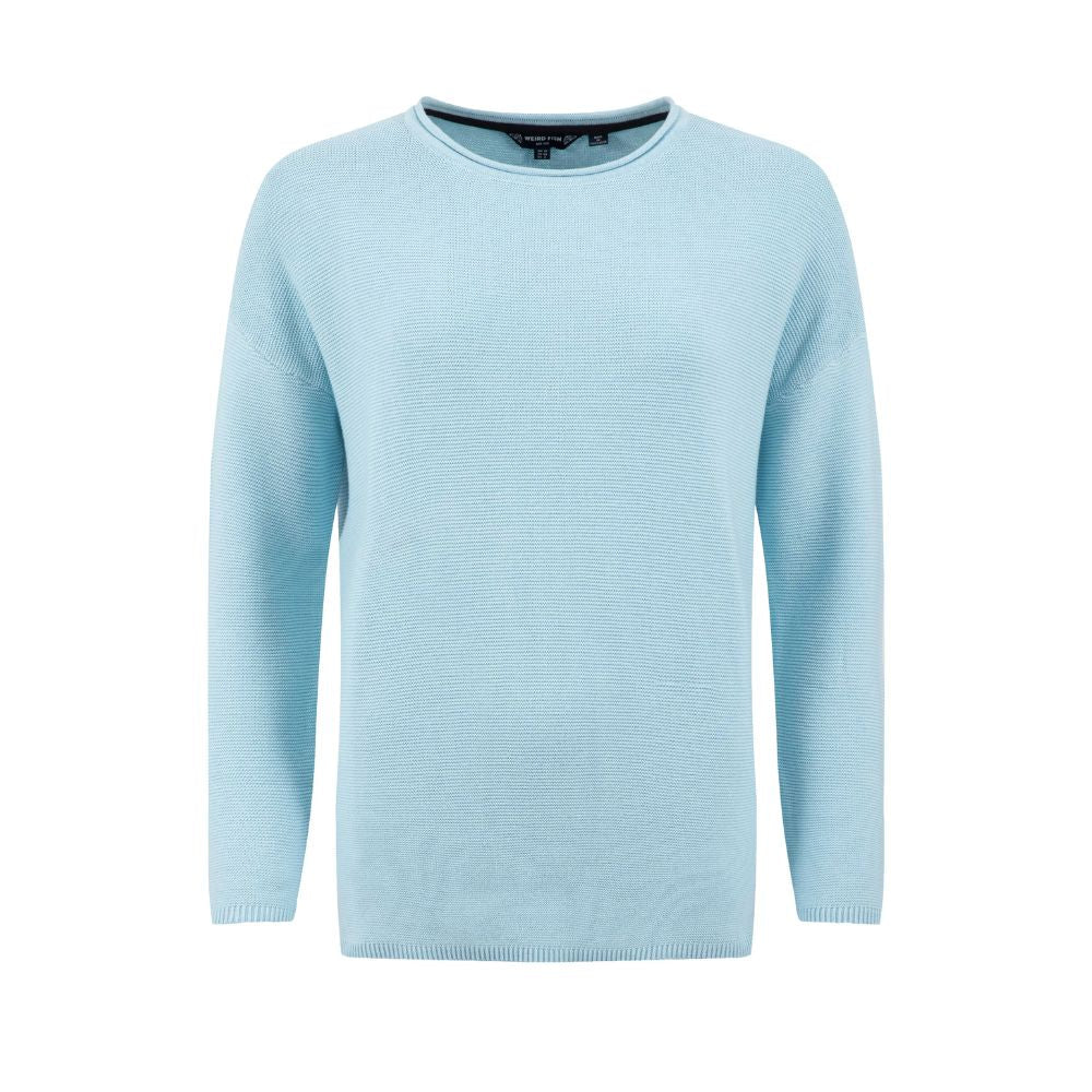 Weird Fish Dalla Knitted Crew Neck Jumper - Skyway Blue - Old Railway Line Garden Centre