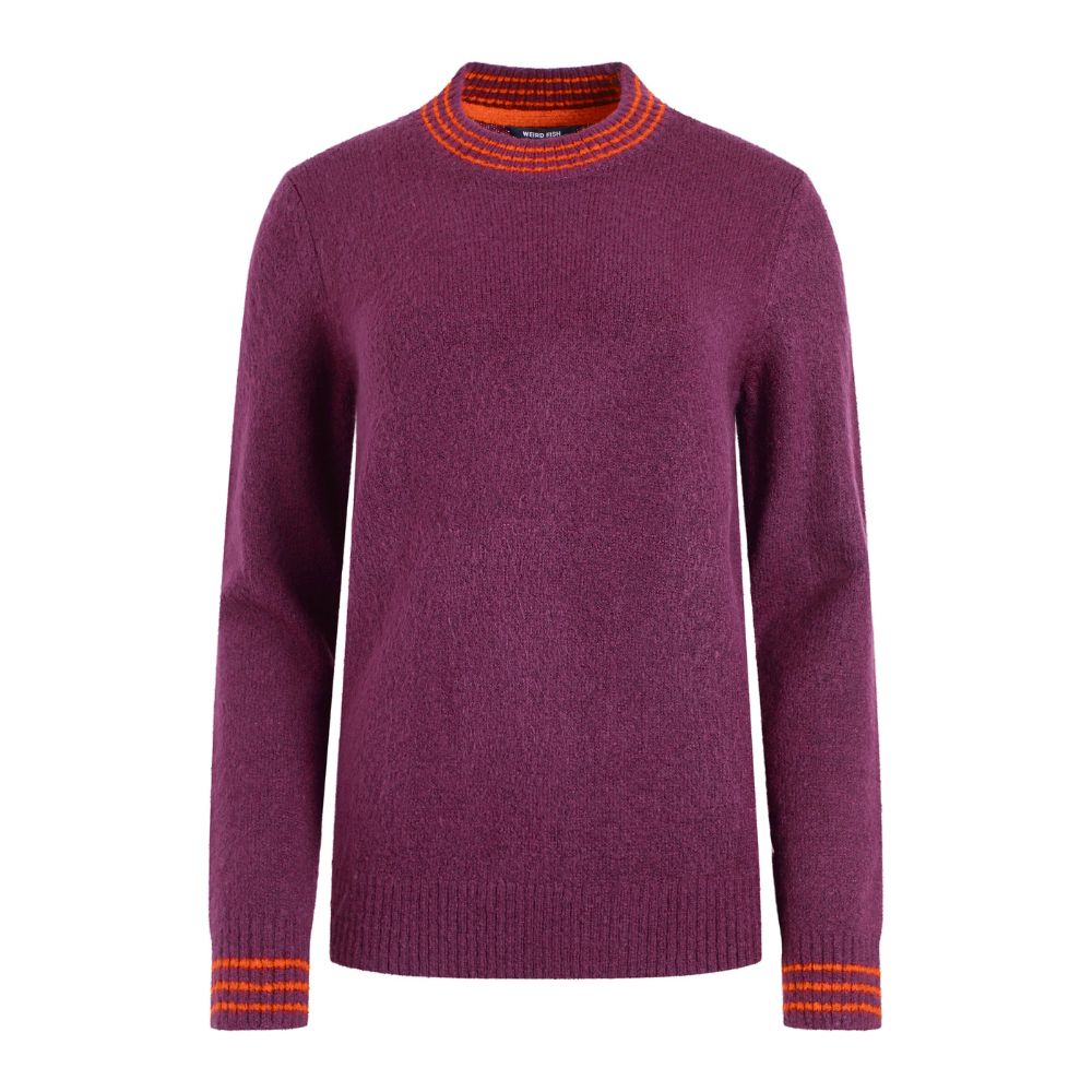 Weird Fish Dawkins Eco Tipped Jumper - Beetroot