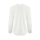 Weird Fish Donna Long Sleeve Cotton Dobby Shirt - White