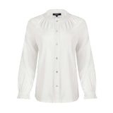 Weird Fish Donna Long Sleeve Cotton Dobby Shirt - White