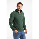 Weird Fish Errill 1/4 Zip Textured Fleece - Shaded Spruce Green