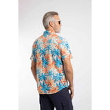 Weird Fish Faraway Short Sleeve Palm Tree Print Shirt - Paprika