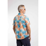 Weird Fish Faraway Short Sleeve Palm Tree Print Shirt - Paprika - Old Railway Line Garden Centre