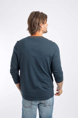 Weird Fish Fins Branded Long Sleeve T-Shirt - Navy