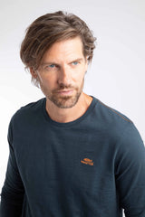 Weird Fish Fins Branded Long Sleeve T-Shirt - Navy