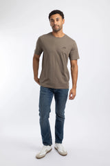 Weird Fish Fished Branded T-Shirt - Coffee
