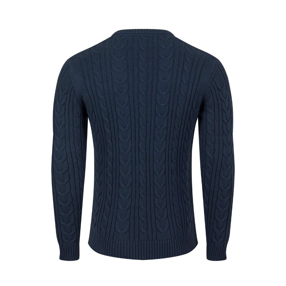 Weird Fish Griffen Cable Knit Jumper - Navy