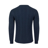 Weird Fish Griffen Cable Knit Jumper - Navy