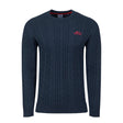Weird Fish Griffen Cable Knit Jumper - Navy - Old Railway Line Garden Centre