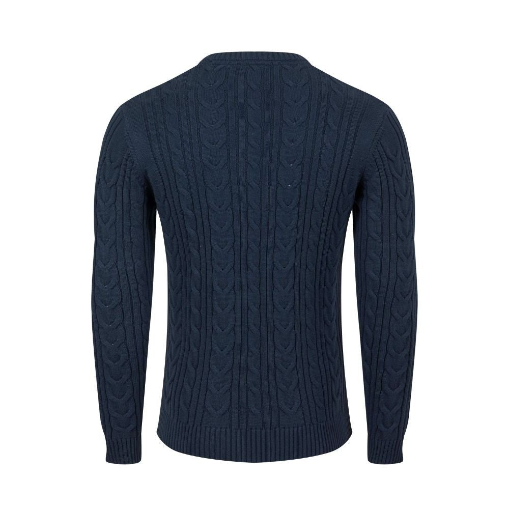 Weird Fish Griffen Cable Knit Jumper - Navy - Old Railway Line Garden Centre