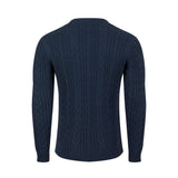 Weird Fish Griffen Cable Knit Jumper - Navy - Old Railway Line Garden Centre